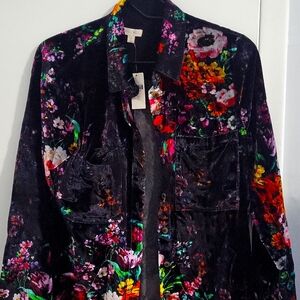 Pilcro The Hadley Relaxed Velvet Buttondown Shirt Sz S